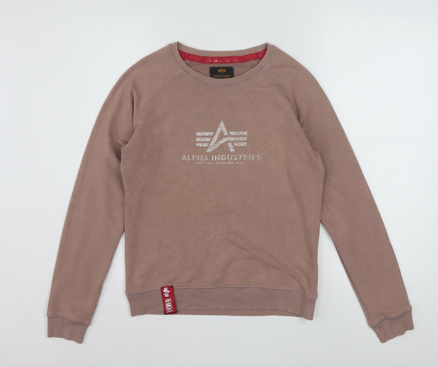Alpha Industries Womens Brown XS Pullover Logo Sweatshirt