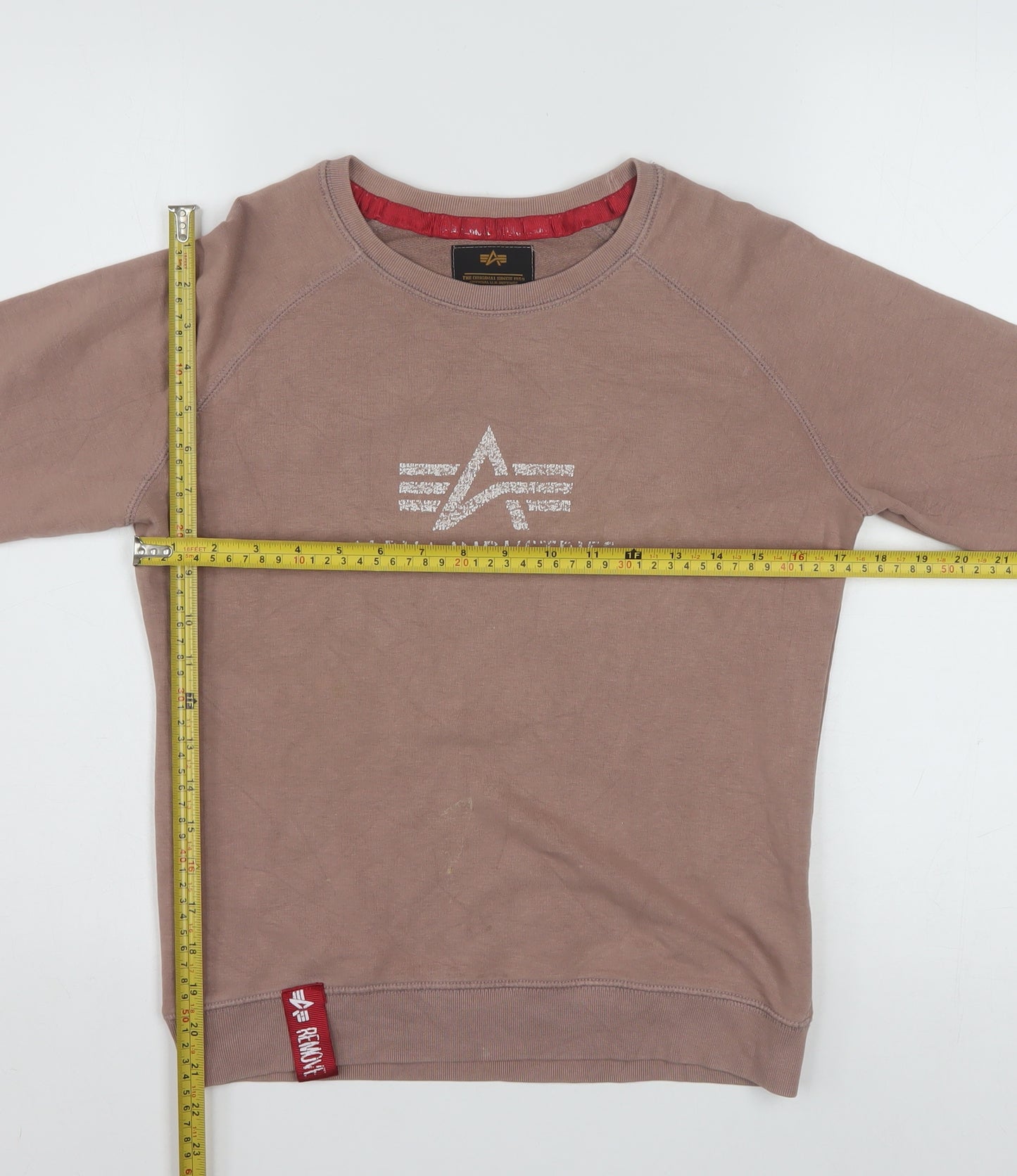 Alpha Industries Womens Brown XS Pullover Logo Sweatshirt
