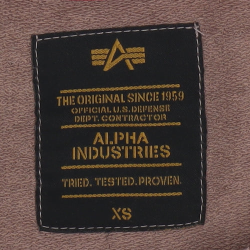 Alpha Industries Womens Brown XS Pullover Logo Sweatshirt