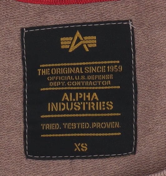 Alpha Industries Womens Brown XS Pullover Logo Sweatshirt