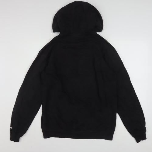 FILA Men's Black Small Pullover Hoodie with Logo, Fleece, Sports Style