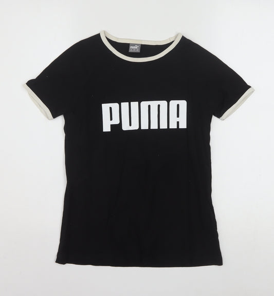 Puma Womens Black XS Basic Crew Neck Short Sleeve T-Shirt