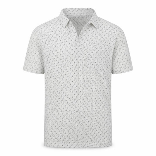 Front view of Abercrombie & Fitch men’s white xs slim fit short sleeve button-up shirt
