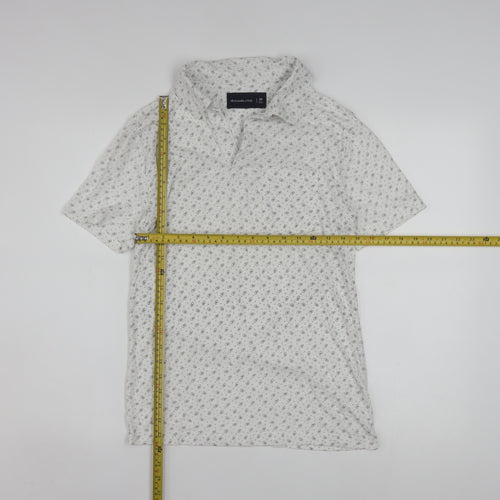 Abercrombie & Fitch Mens White XS Slim Fit Short Sleeve Button-Up Shirt