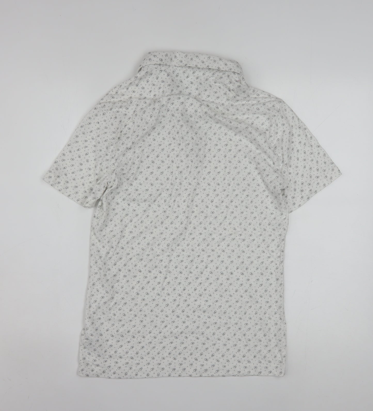 Abercrombie & Fitch Mens White XS Slim Fit Short Sleeve Button-Up Shirt