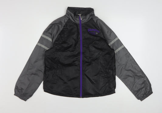 Champion Women's Black M Windbreaker Jacket Lightweight Reflective Zip