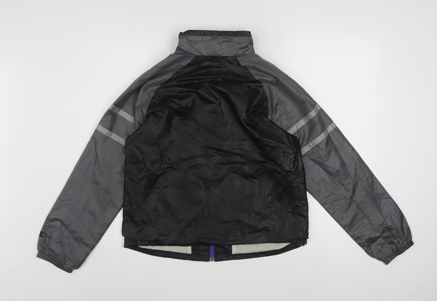 Champion Women's Black M Windbreaker Jacket Lightweight Reflective Zip