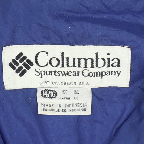 Columbia Women's Blue Anorak Jacket Size 14 Full Zip Hooded