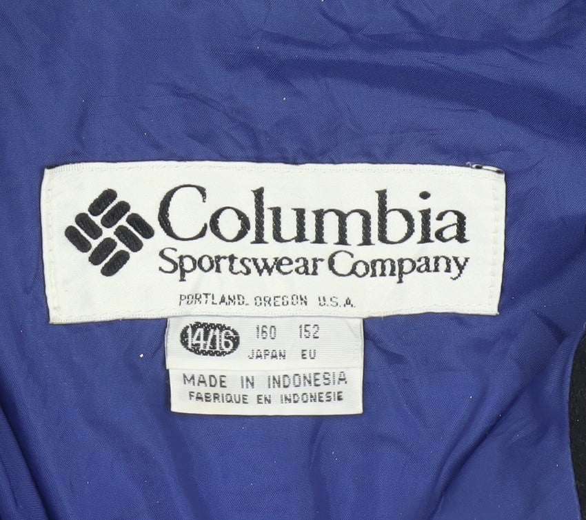 Columbia Women's Blue Anorak Jacket Size 14 Full Zip Hooded