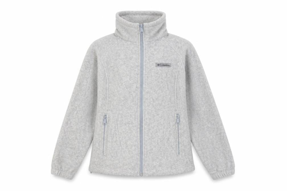 Front view of Columbia Women's Grey Fleece Full Zip Jacket, size M