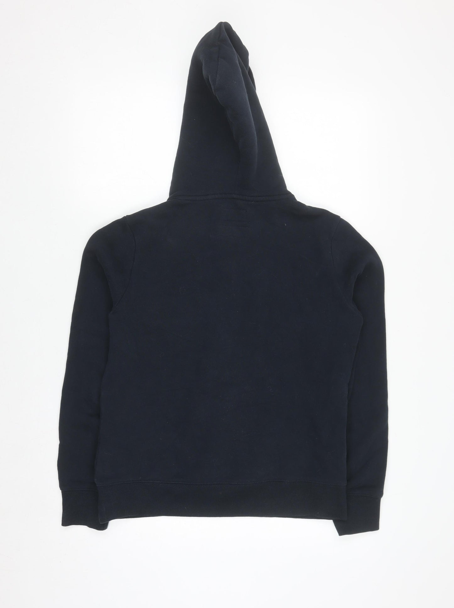 Superdry Womens Navy Blue Pullover Hoodie UK 10 Lined Cotton Blend