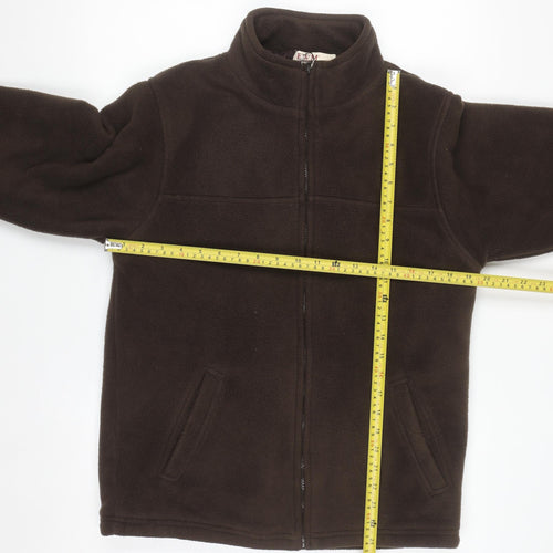 EWM Women Brown Full Zip Fleece Jacket Size 10/12 Polyester