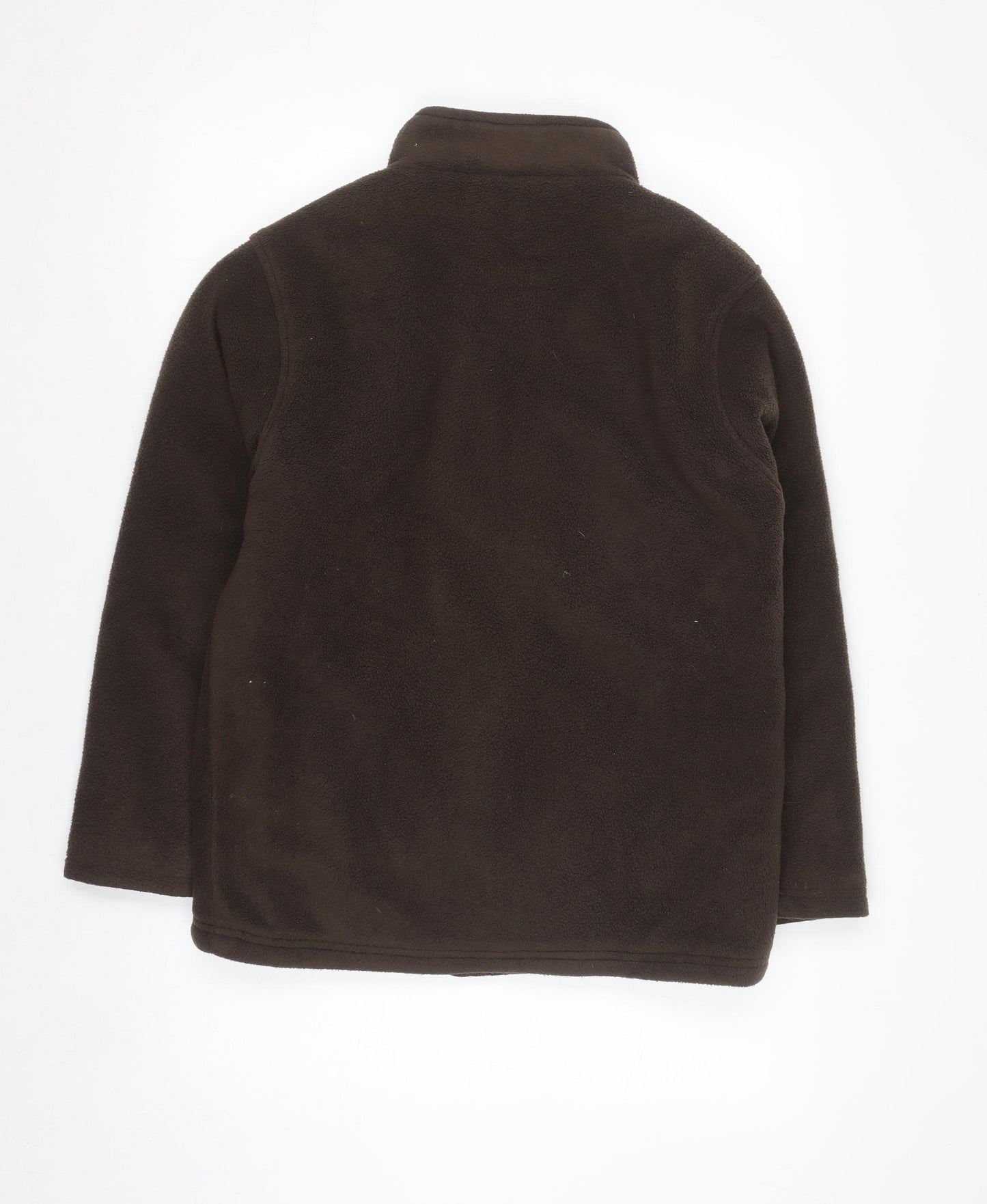 EWM Women Brown Full Zip Fleece Jacket Size 10/12 Polyester