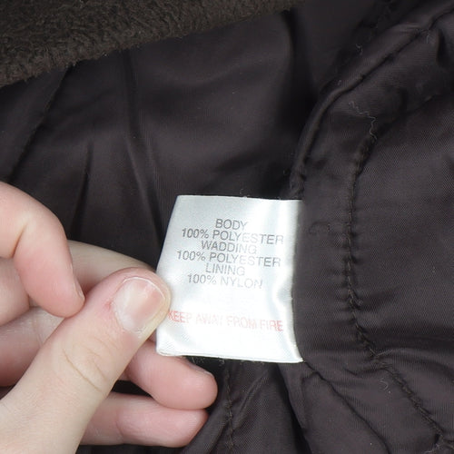 EWM Women Brown Full Zip Fleece Jacket Size 10/12 Polyester