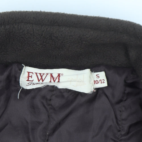 EWM Women Brown Full Zip Fleece Jacket Size 10/12 Polyester