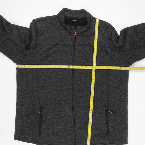 Livergy Men's Grey Full Zip Fleece Lined Sweatshirt Size L