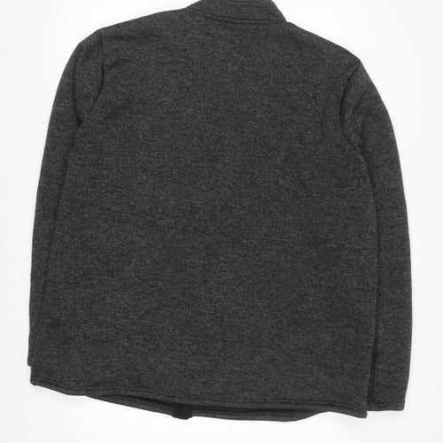 Livergy Men's Grey Full Zip Fleece Lined Sweatshirt Size L