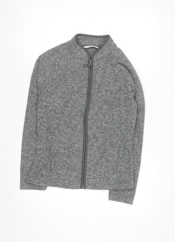 Tu Women Grey Full Zip Hoodie Size 10 Polyester Lightweight