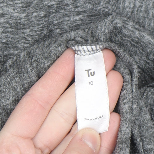 Tu Women Grey Full Zip Hoodie Size 10 Polyester Lightweight