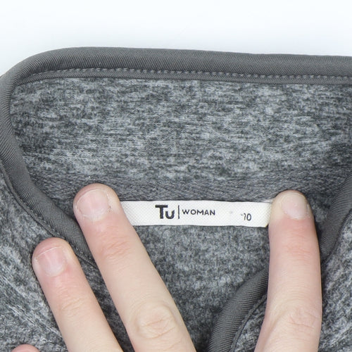 Tu Women Grey Full Zip Hoodie Size 10 Polyester Lightweight
