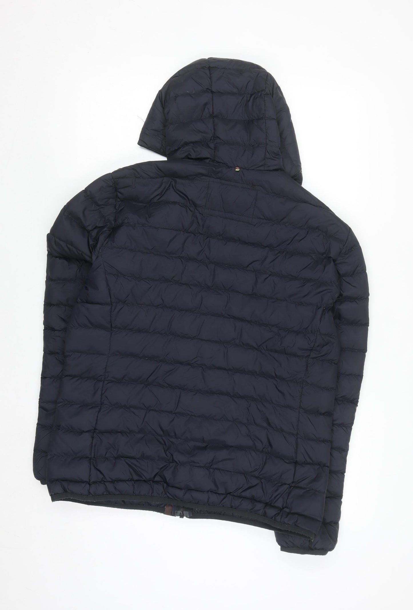 Pretty Green Men's Blue Hooded Down Puffer Jacket Size M