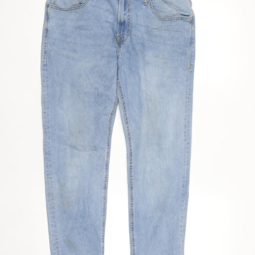 JJ Rebel Men's Blue Light Wash Denim Jeans 32W 30L Regular Fit