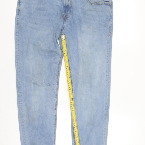 JJ Rebel Men's Blue Light Wash Denim Jeans 32W 30L Regular Fit