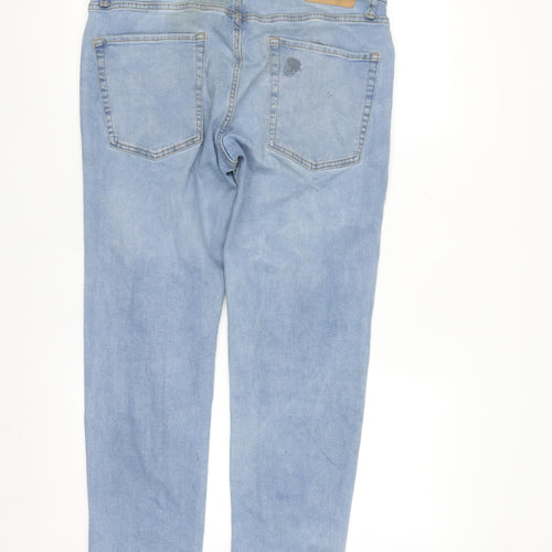 JJ Rebel Men's Blue Light Wash Denim Jeans 32W 30L Regular Fit