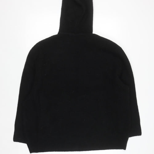 Primark Men Black Knit Pullover Hoodie Size S Wool Blend