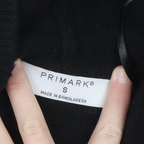 Primark Men Black Knit Pullover Hoodie Size S Wool Blend