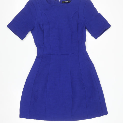 Oasis Women's Blue Fit & Flare Short Dress Size 10