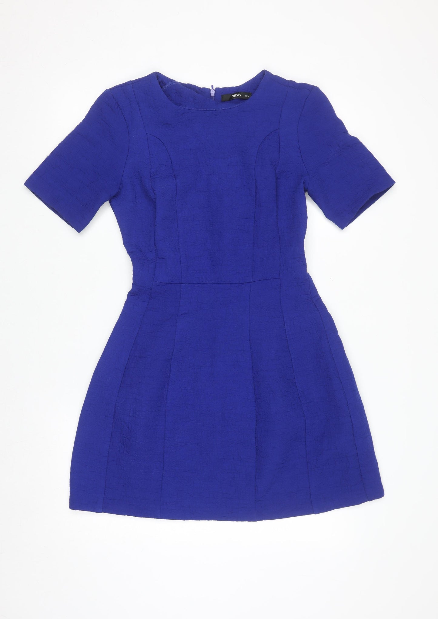 Oasis Women's Blue Fit & Flare Short Dress Size 10