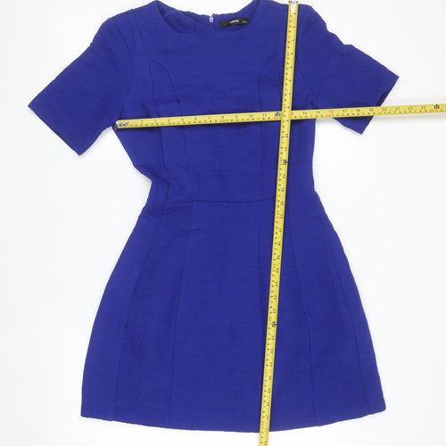 Oasis Women's Blue Fit & Flare Short Dress Size 10