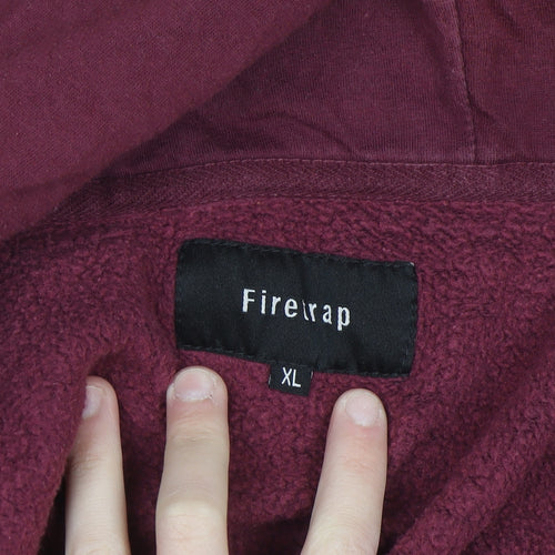 Firetrap Men's Red Full Zip Hoodie XL Long Sleeve Cotton Blend