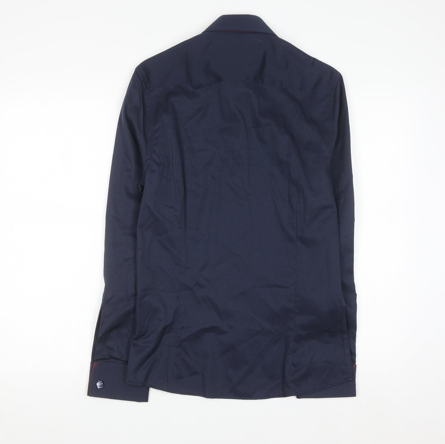 River Island Men's Blue Slim Fit Long Sleeve Button-Up Shirt XS