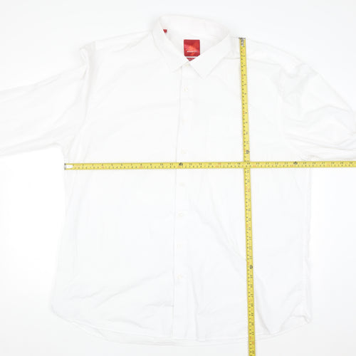 Benetti Mens White Cotton Rich Long Sleeve Button-Up Shirt Size 20