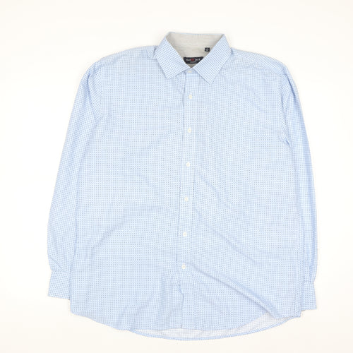 Red Jack Men's Blue Polka Dot Long Sleeve Button-Up Shirt 17 43in