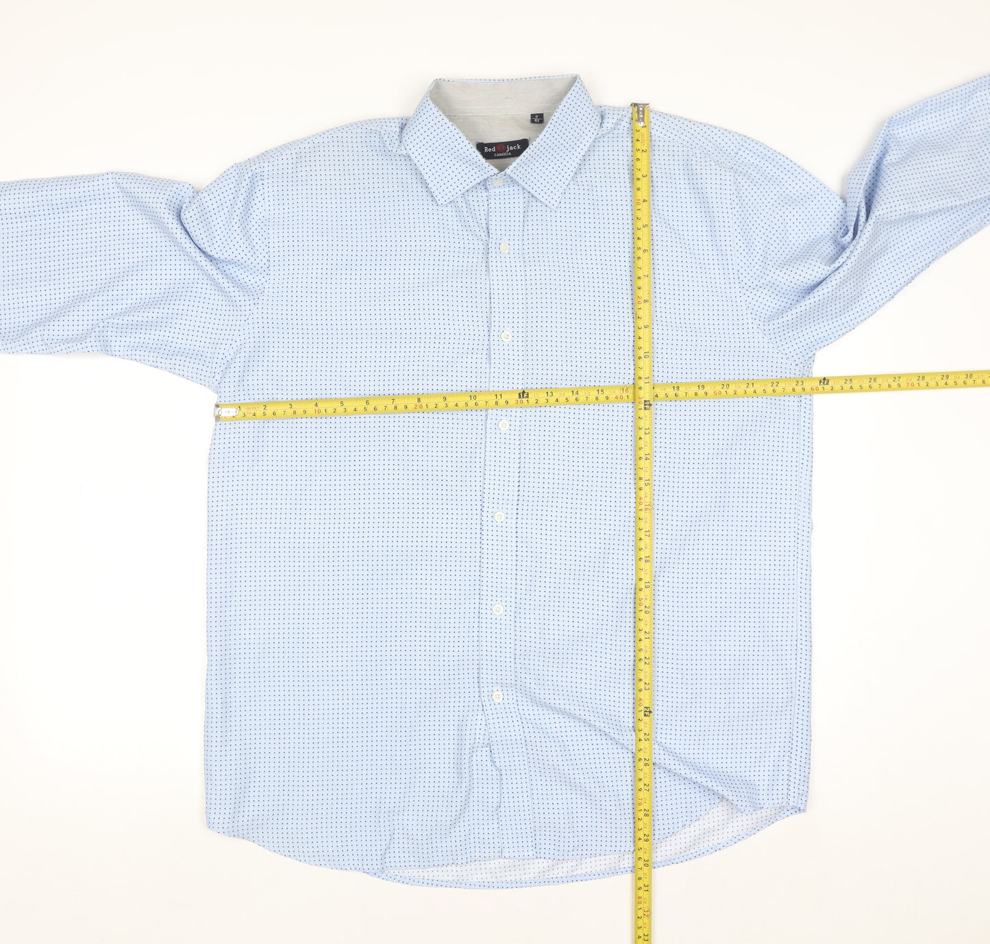 Red Jack Men's Blue Polka Dot Long Sleeve Button-Up Shirt 17 43in