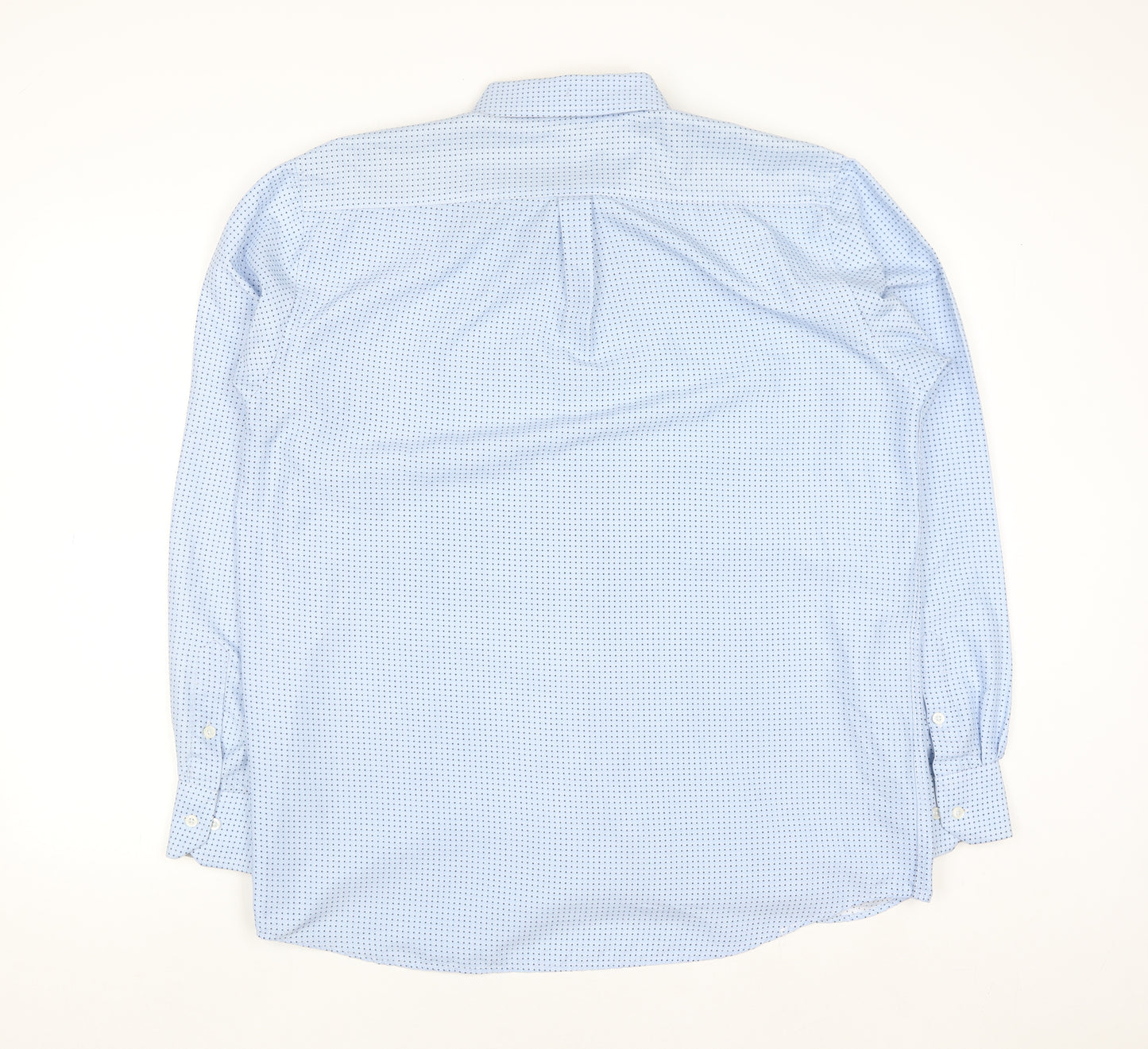 Red Jack Men's Blue Polka Dot Long Sleeve Button-Up Shirt 17 43in