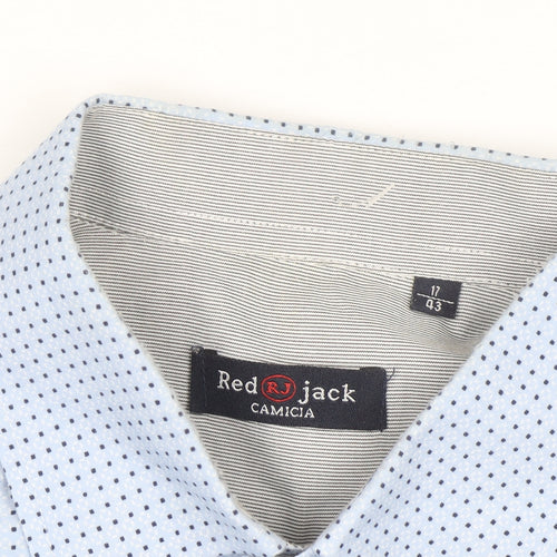 Red Jack Men's Blue Polka Dot Long Sleeve Button-Up Shirt 17 43in