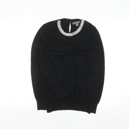 Primark Women’s Black Jewel Neck Long Sleeve Pullover Jumper Size 10/12