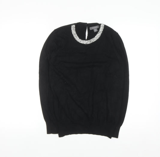 Primark Women’s Black Jewel Neck Long Sleeve Pullover Jumper Size 10/12