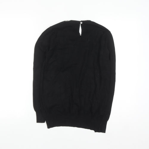 Primark Women’s Black Jewel Neck Long Sleeve Pullover Jumper Size 10/12