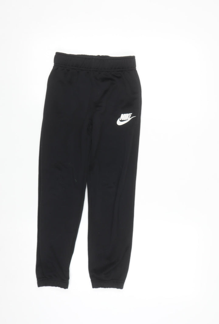 Nike Boys Black Jogger Activewear Trousers 8-10 Years Polyester Fleece