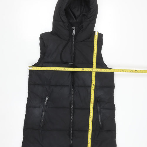 Dunnes Mens Black Hooded Puffer Waistcoat Size S
