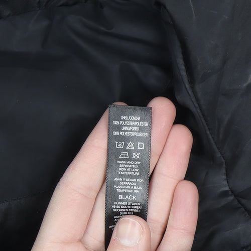 Dunnes Mens Black Hooded Puffer Waistcoat Size S