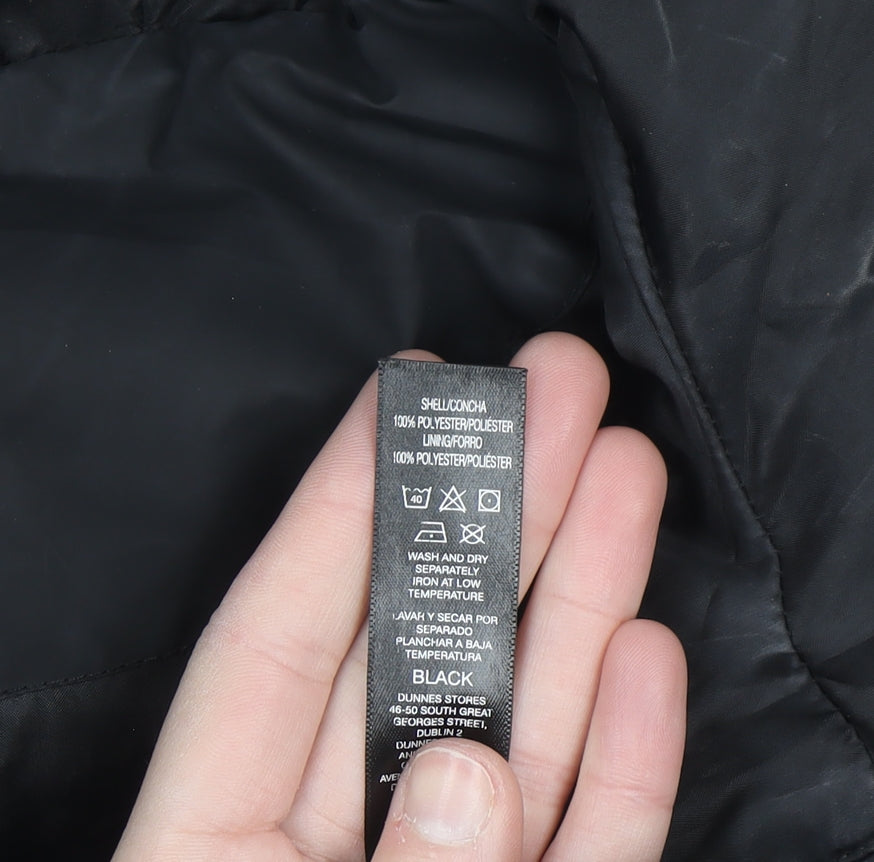 Dunnes Mens Black Hooded Puffer Waistcoat Size S