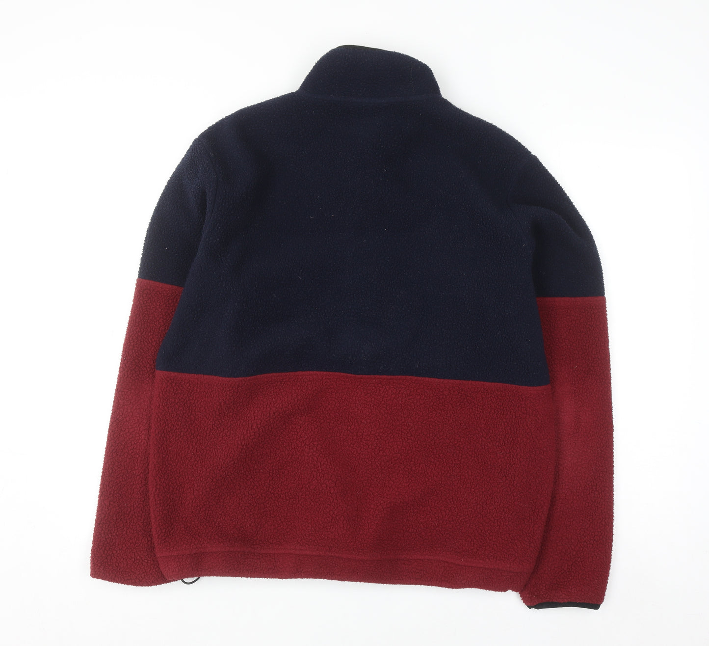 John Lewis Men's Blue Red Fleece Half Zip Pullover Sweatshirt M