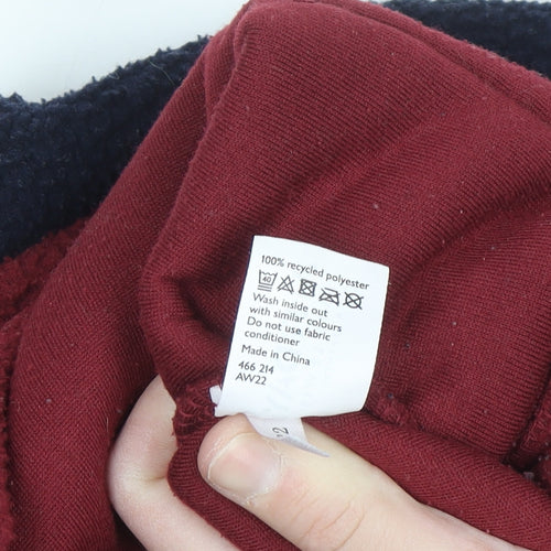 John Lewis Men's Blue Red Fleece Half Zip Pullover Sweatshirt M