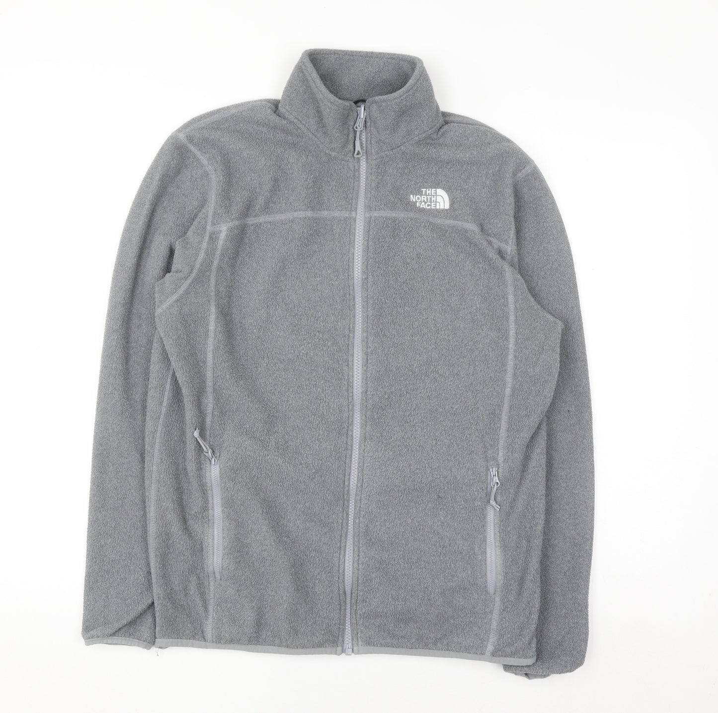 The North Face Men's Grey Full Zip Fleece Sweatshirt M